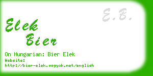 elek bier business card